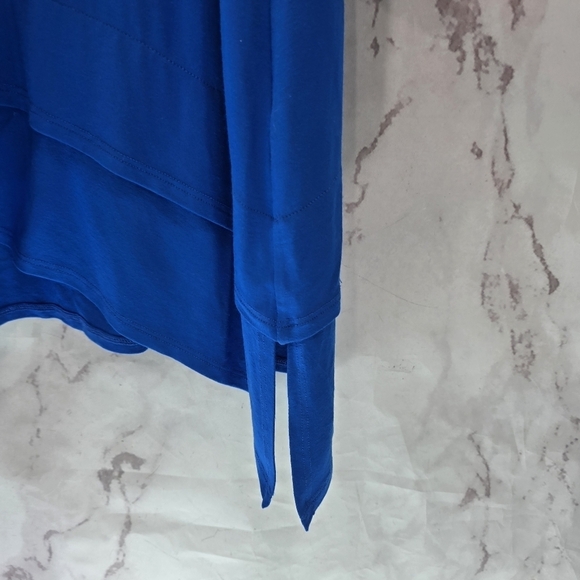 Eileen Fisher Top Womens Small P Blue Long Sleeve Tunic Round Lyocell Shirt - Picture 4 of 11